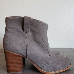 Splendid Lakota Western High-Heel Suede Booties Size Women's 9.5 Grey Ankle Boot